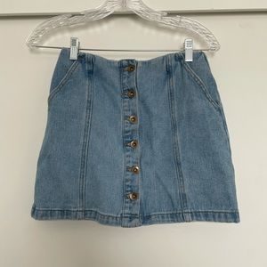 Button up denim skirt